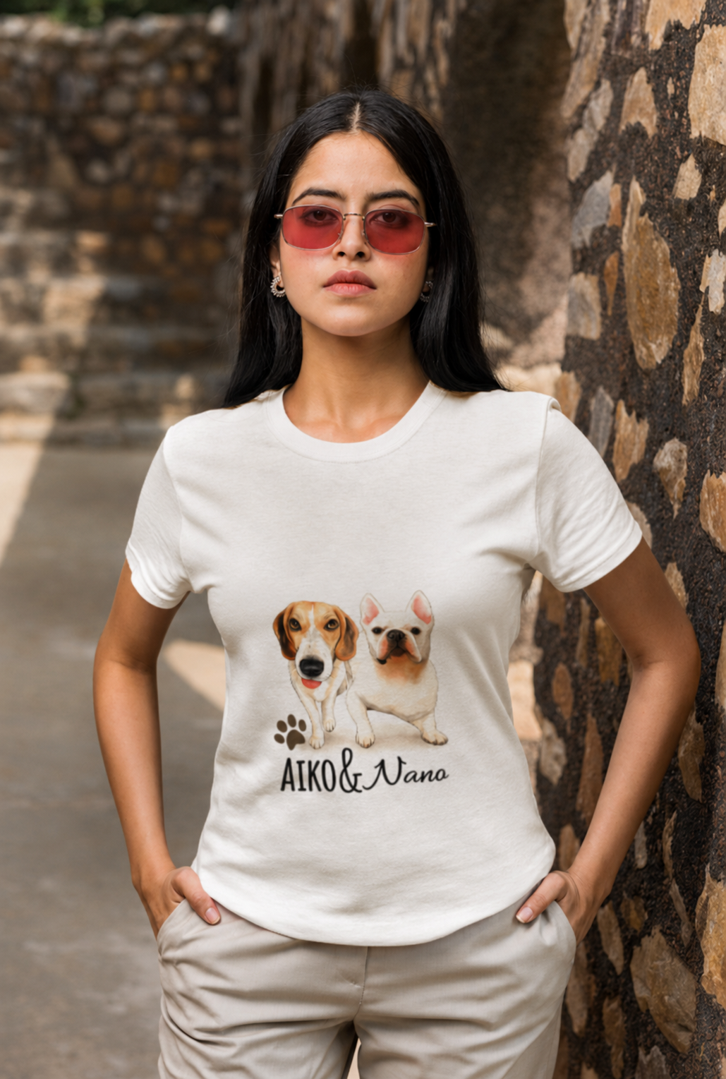 AIKO & Nano Dog Lovers Unisex Cotton T-Shirt