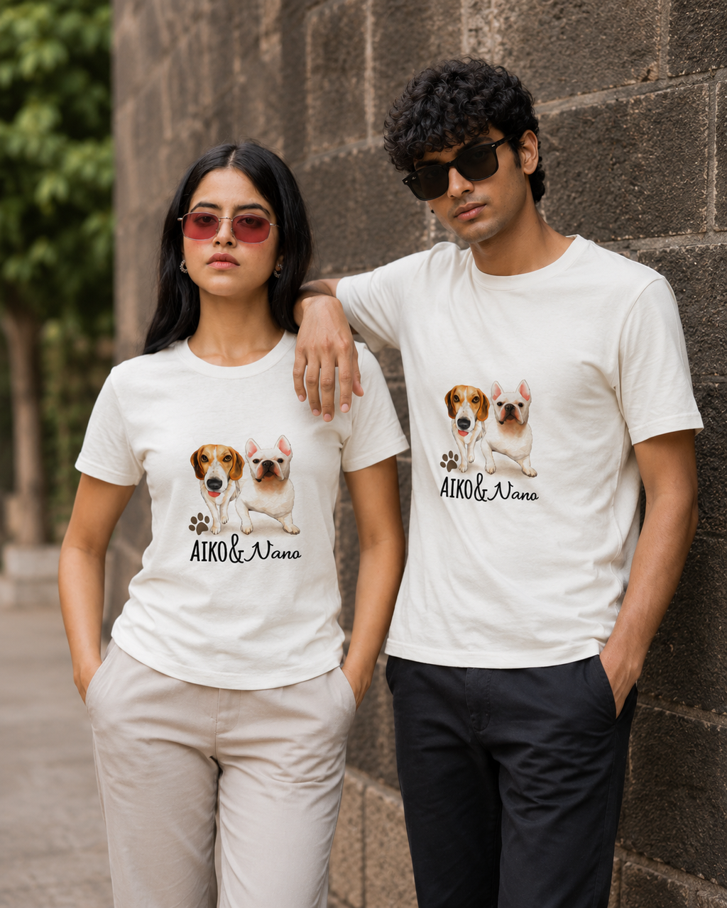AIKO & Nano Dog Lovers Unisex Cotton T-Shirt